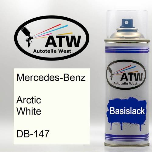 Mercedes-Benz, Arctic White, DB-147: 400ml Sprühdose, von ATW Autoteile West.